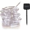 MINKUROW 12 M 100 LED Chaîne Lumineuse De Jardin Solaire, Tuyau De Lumière LED étanche IP65, Chaîne Lumineuse Extérieure, Chaînes Lumineuses LED Pour Mariage, Fête Et Noël, Lumières De Noël (blanc Froid) -Luminaire solaire Soldes 2022 60014176 1