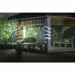 MINKUROW 12 M 100 LED Chaîne Lumineuse De Jardin Solaire, Tuyau De Lumière LED étanche IP65, Chaîne Lumineuse Extérieure, Chaînes Lumineuses LED Pour Mariage, Fête Et Noël, Lumières De Noël (blanc Froid) -Luminaire solaire Soldes 2022 60014176 4