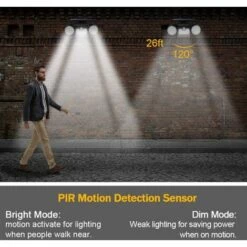 MINKUROW Lumiere Solaire Lampe Puissante LED Éclairage Sécurité Solaire Appliques Murales Spot Projecteur Exterieur Detecteur Mouvement 360 °IP65 étanche Patio Cour Pelouse Lampe Solaire Exterieur Jardin -Luminaire solaire Soldes 2022 60014207 3