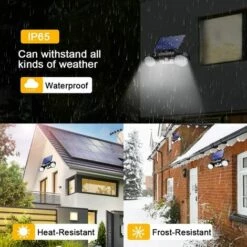 MINKUROW Lumiere Solaire Lampe Puissante LED Éclairage Sécurité Solaire Appliques Murales Spot Projecteur Exterieur Detecteur Mouvement 360 °IP65 étanche Patio Cour Pelouse Lampe Solaire Exterieur Jardin -Luminaire solaire Soldes 2022 60014207 4