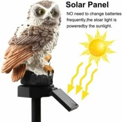 MINKUROW Lampe Solaire à LED Pour Jardin - Flamant Rose - Hibou - Étanche - Éclairage Extérieur - Veilleuse Décorative Pour La Maison Ou Le Jardin (Marron) -Luminaire solaire Soldes 2022 60014217 3