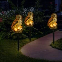 MINKUROW Lampe Solaire à LED Pour Jardin - Flamant Rose - Hibou - Étanche - Éclairage Extérieur - Veilleuse Décorative Pour La Maison Ou Le Jardin (Marron) -Luminaire solaire Soldes 2022 60014217 4