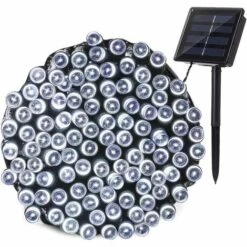 MINKUROW Guirlande Lumineuse Exterieur Solaire, 22M 200 LED Guirlande Noel Lumineuse Etanche, 8 Modes D'éclairage Lampe Décoratives Pour Jardin, Patio, Clôture, Anniversaire, Mariage (Blanc) [Classe énergétique A+++]