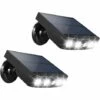 MINKUROW Lampe Solaire Extérieur, 4 LED Lumière Solaire Éclairage Extérieur Avec Panneau Solaire Haute Efficacité 2W, Détecteur De Mouvement, 360° Réglable Sans Fil Lampe Mural De Sécurité Pour Jardin(2 Pack) -Luminaire solaire Soldes 2022 60014260 1