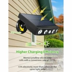 MINKUROW Lampe Solaire Extérieur, 4 LED Lumière Solaire Éclairage Extérieur Avec Panneau Solaire Haute Efficacité 2W, Détecteur De Mouvement, 360° Réglable Sans Fil Lampe Mural De Sécurité Pour Jardin(2 Pack) -Luminaire solaire Soldes 2022 60014260 2