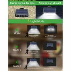 MINKUROW Lampe Solaire Extérieur, 4 LED Lumière Solaire Éclairage Extérieur Avec Panneau Solaire Haute Efficacité 2W, Détecteur De Mouvement, 360° Réglable Sans Fil Lampe Mural De Sécurité Pour Jardin(2 Pack) -Luminaire solaire Soldes 2022 60014260 5