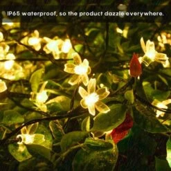 MINKUROW Guirlande Lumineuse Solaire Extérieur, 50 LEDs 7 Mètres Guirlande Lumineuse Solaire D’extérieur Pour Extérieur, Maison, Pelouse, Mariage, Terrasse, Fête Et Décoration De Vacances (Blanc Chaud) -Luminaire solaire Soldes 2022 60014269 3