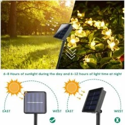 MINKUROW Guirlande Lumineuse Solaire Extérieur, 50 LEDs 7 Mètres Guirlande Lumineuse Solaire D’extérieur Pour Extérieur, Maison, Pelouse, Mariage, Terrasse, Fête Et Décoration De Vacances (Blanc Chaud) -Luminaire solaire Soldes 2022 60014269 4