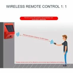MINKUROW Lampe D'alarme Solaire, Alarme Sonore Lumière Stroboscopique Capteur De Mouvement Alarme De Sécurité Avertissement Clignotant, IP65 étanche, Quatre Modes, Distance De Détection 5-8M (2 PCS) -Luminaire solaire Soldes 2022 60014346 4