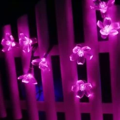 MINKUROW Guirlandes Ampoules Solaires Fleur,Étanche 7M 50LED Pêche Sakura Fleur Solaire Guirlande Lumineuse Pour Jardin Maisons Mariage Fête Noël Décorations (Rose) -Luminaire solaire Soldes 2022 60014383 5