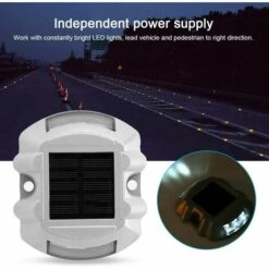 MINKUROW Solar Dock Light, Lampes Solaires Pour Goujons De Route Avec 6 DEL, Lampes étanches Extérieures Pour Allée De Terrasse Sur Jardin (2 Pièces) -Luminaire solaire Soldes 2022 60014488 4