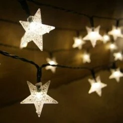 MINKUROW Guirlande Lumineuse Solaire à L'extérieur Avec Capteur De Lumière 7 M 50 LED Guirlande Lumineuse étanche étoiles Boules De Cristal Décoration De Lumières De Noël Pour Les Fêtes D'arbres De Jardin à L'intérieur Et à L'extérieur (jaune) -Luminaire solaire Soldes 2022 60014587 3