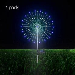MINKUROW Lumière Solaire De Jardin, Lumière Solaire De Feu D'artifice De 105 LED, Lumière De Paysage Extérieur De Bricolage Résistant Aux Intempéries Décoratif Pour Le Chemin De Patio De Champ De Pelouse De Jardin (arc-en-ciel Coloré, 1 Paquet)