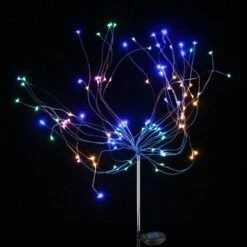 MINKUROW Lumière Solaire De Jardin, Lumière Solaire De Feu D'artifice De 105 LED, Lumière De Paysage Extérieur De Bricolage Résistant Aux Intempéries Décoratif Pour Le Chemin De Patio De Champ De Pelouse De Jardin (arc-en-ciel Coloré, 1 Paquet) -Luminaire solaire Soldes 2022 60014943 4