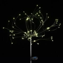 MINKUROW Lumière Solaire De Jardin, Lumière Solaire De Feu D'artifice De 105 LED, Lumière De Paysage Extérieur De Bricolage Résistant Aux Intempéries Décoratif Pour Le Chemin De Patio De Champ De Pelouse De Jardin (blanc Chaud, 1 Paquet) -Luminaire solaire Soldes 2022 60014960 4