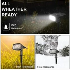 MINKUROW Spot Solaire Extérieur, 34 LEDs Lampe Solaire Extérieure Jardin Etanche, Projecteur Solaire 2-en-1 Installation 3 Modes Pour Chemin Patio Allée , 2 PACK 9 MINKUROW Spot Solaire Extérieur, 34 LEDs Lampe Solaire Extérieure Jardin Etanche, Projecteur Solaire 2-en-1 Installation 3 Modes Pour Chemin Patio Allée , 2 PACK -Luminaire solaire Soldes 2022 60016124 4