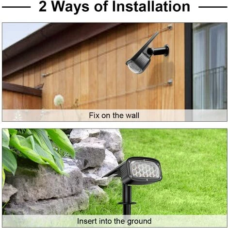 MINKUROW Spot Solaire Extérieur, 34 LEDs Lampe Solaire Extérieure Jardin Etanche, Projecteur Solaire 2-en-1 Installation 3 Modes Pour Chemin Patio Allée , 2 PACK 6 MINKUROW Spot Solaire Extérieur, 34 LEDs Lampe Solaire Extérieure Jardin Etanche, Projecteur Solaire 2-en-1 Installation 3 Modes Pour Chemin Patio Allée , 2 PACK – Image 5