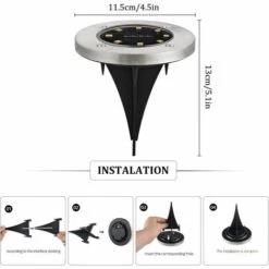 MINKUROW Lumière Solaire Extérieur Blanc Chaud 3500K 8 Pack Etanche IP65 Lampe Solaire Spot Encastrable Pour Chemin Jardin Terrace Cour Pelouse -Luminaire solaire Soldes 2022 60016129 4