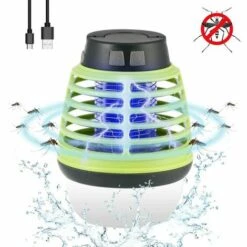 Luminaire Lampe Anti-Moustique Lumière De Camping 2 En 1 Tueur Moustique IP67 Étanche USB Rechargeable Portable Lumière Avec 2200mAh Batterie Et Crochet Escamotable Pour Extérieur Intérieur LangRay