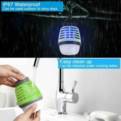 Luminaire Lampe Anti-Moustique Lumière De Camping 2 En 1 Tueur Moustique IP67 Étanche USB Rechargeable Portable Lumière Avec 2200mAh Batterie Et Crochet Escamotable Pour Extérieur Intérieur LangRay -Luminaire solaire Soldes 2022 60213914 4