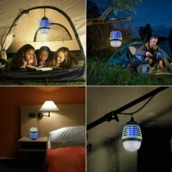 Luminaire Lampe Anti-Moustique Lumière De Camping 2 En 1 Tueur Moustique IP67 Étanche USB Rechargeable Portable Lumière Avec 2200mAh Batterie Et Crochet Escamotable Pour Extérieur Intérieur LangRay -Luminaire solaire Soldes 2022 60213914 5