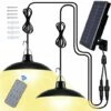 HKLFFJA Lampe Solaire Extérieur, Double Tête IP65 éTanche Lustre Solaire Avec Télécommande Pour Jardin/Pergola/Balcon/Terrasse -Luminaire solaire Soldes 2022 60298271 1