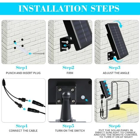 HKLFFJA Lampe Solaire Extérieur, Double Tête IP65 éTanche Lustre Solaire Avec Télécommande Pour Jardin/Pergola/Balcon/Terrasse 4 HKLFFJA Lampe Solaire Extérieur, Double Tête IP65 éTanche Lustre Solaire Avec Télécommande Pour Jardin/Pergola/Balcon/Terrasse – Image 2