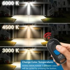 HKLFFJA Kasonic Lot De 2 Lampes Solaires D'extérieur 264 LED 2500 Lm Sans Fil étanche Avec Détecteur De Mouvement 3 Couleurs Réglables 3000 K / 4500 K / 6500 K - Projecteur LED De Sécurité Avec Télécommande 11 HKLFFJA Kasonic Lot De 2 Lampes Solaires D'extérieur 264 LED 2500 Lm Sans Fil étanche Avec Détecteur De Mouvement 3 Couleurs Réglables 3000 K / 4500 K / 6500 K - Projecteur LED De Sécurité Avec Télécommande -Luminaire solaire Soldes 2022 60298434 5