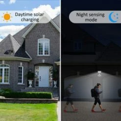 PESCE Lampe Solaire Exterieur Detecteur De Mouvement, 98 Leds Spot Solaire Exterieur, Étanche IP65 Angle D'éclairage De 120°, Lumière Solaire Avec Câble De 5M Pour Cabanon, Garage, Jardin, Balcon [1Pcs] -Luminaire solaire Soldes 2022 60376561 4