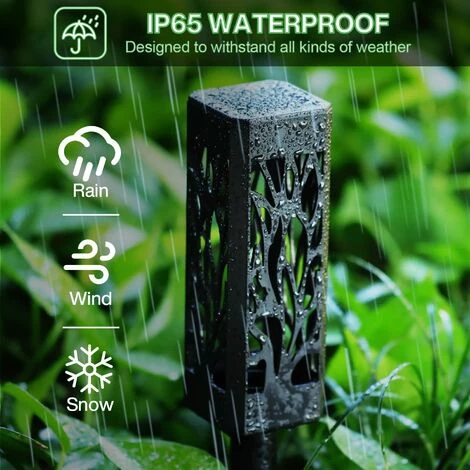 PESCE Lampe Solaire Exterieur Jardin, 6 Pièces Décoration Jardin Lanterne Solaire Avec Lumière Blanche Chaude, IP65 Étanche Lumière Solaire Extérieure Auto On/Off Pour Cour Outdoor Cour Pelouse 6 PESCE Lampe Solaire Exterieur Jardin, 6 Pièces Décoration Jardin Lanterne Solaire Avec Lumière Blanche Chaude, IP65 Étanche Lumière Solaire Extérieure Auto On/Off Pour Cour Outdoor Cour Pelouse – Image 4