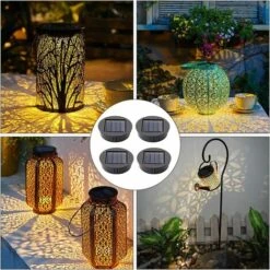 STARLIGHT Lot De 4 Lampes Solaires De Rechange Avec Ampoules LED, SL.GT Panneaux Solaires, Batterie Pour Panneau Solaire, Boîtes à Piles Solaires LED De Rechange -Luminaire solaire Soldes 2022 60877556 5