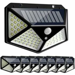 HIGHSAM Lot De 8 Projecteurs Solaire 100LED IP65 étanche Extérieur