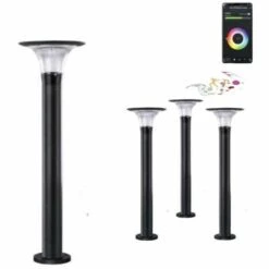 Bornes Solaires Connectées UFO RGBW IP65 60cm (Lot De 4) - Noir - SILAMP - Noir -Luminaire solaire Soldes 2022 60978350 3