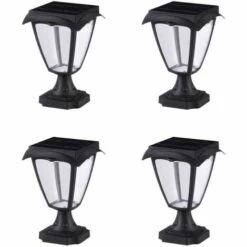 Lanterne Solaire Connectée à Poser RGBW IP54 (Lot De 4) - Noir - SILAMP - Noir