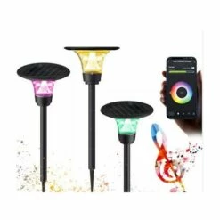 SILAMP Spot Solaire Connecté à Piquer UFO RGBW IP65 60cm (Lot De 4) -Luminaire solaire Soldes 2022 60978442 3