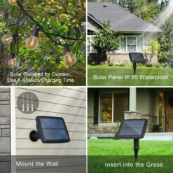 DECKON Guirlande Lumineuse Extérieure Solaire, Guirlande Lumineuse LED Ampoules 10 Guirlandes Solaires Extérieures Résistantes Aux Intempéries, 4 Modes, Guirlandes Lumineuses Solaires étanches IP65 Pour Décoration Balcon, Jardin, Mariage - Blanc Chaud -Luminaire solaire Soldes 2022 61103725 3