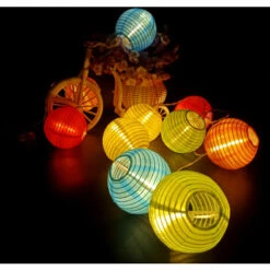 RHAFAYRE Guirlande Lumineuse Solaire D'Extérieur,Lampion Solaire - 6.5m - 30 Lanternes LED - 8 Modes - Étanche - Éclairage Solaire Pour Décoration Jardin, Balcon, Cour, Mariage, Noël, Fête Du Printemps( Multi Colore) -Luminaire solaire Soldes 2022 61230408 3