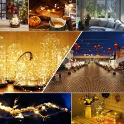 ZHUOXUAN Guirlande Lumineuse Solaire D'extérieur 33 Pieds 100LED Blanc Chaud étanche Guirlande Lumineuse Solaire Décorative - Vert -Luminaire solaire Soldes 2022 61233801 3