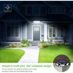 BENOBBY KIDS Lot De 2 Appliques Murales D'extérieur à éclairage Solaire LED 3 Têtes LED Détecteur De Mouvement éclairage D'inondation De Sécurité IP67 étanche à L'eau Solaire -Luminaire solaire Soldes 2022 61298526 5