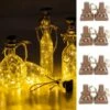 BAICCCF Guirlande Solaire Lot De 8 Lumières De Bouteille De Vin à énergie Solaire Blanc Chaud, 20 LED étanches Pour Extérieur, Décoration De Table De Fée Solaire Pour Mariage, Noël, Vacances, Jardin, Terrasse - 8 Pack 20 Led Blanc Chaud -Luminaire solaire Soldes 2022 61328267 1