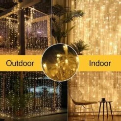 BAICCCF Guirlande Solaire Lumières De Rideau Solaires Améliorées Blanc Chaud Télécommande, Lumières De Jardin Extérieures 300 LED 8 Modes Télécommande étanche Cascade Solaire Fée Guirlande Lumineuse Décoration Pour Patio Jardin Fête Mariage - Chaleureuse -Luminaire solaire Soldes 2022 61328302 3