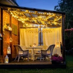 BAICCCF Guirlande Solaire Lot De 2 Guirlandes Solaires 200 LED étanches, 20 M Blanc Chaud Avec 8 Modes, Guirlande Lumineuse Solaire En Fil De Cuivre Pour Jardin, Terrasse, Noël, Fête De Mariage - Blanc Chaud -Luminaire solaire Soldes 2022 61328447 5