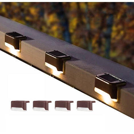ELLE Clôture Lampes Solaires, 4 Pack LED Lumières Solaires à Capteur De Couleur, Lumières De Décoration De Piscine, Lumières De Marche, Lumières De Cour(coque Marron, Lumière Chaude) 3 ELLE Clôture Lampes Solaires, 4 Pack LED Lumières Solaires à Capteur De Couleur, Lumières De Décoration De Piscine, Lumières De Marche, Lumières De Cour(coque Marron, Lumière Chaude)