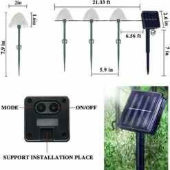 BAICCCF Guirlande Solaire 30 PCS Lampes Solaires Champignons, 8 Modes Guirlande Lumineuse Extérieure Avec Batterie 800Mah Lampe De Jardin Étanche Pour Jardin Mariage Fête De Noël (Blanc Chaud) -Luminaire solaire Soldes 2022 63803875 5