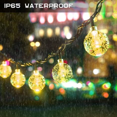 BAICCCF Guirlande Solaire Guirlande Lumineuse Solaire Globe Extérieur - 9.5M 50 LED Guirlande Lumineuse Solaire Boule De Cristal Imperméable, 8 Mode Boules Blanc Chaud Guirlande Lumineuse à Énergie Solaire Pour Jardin, Patio, Gazebo, Cour, Fête, Décoration 5 BAICCCF Guirlande Solaire Guirlande Lumineuse Solaire Globe Extérieur - 9.5M 50 LED Guirlande Lumineuse Solaire Boule De Cristal Imperméable, 8 Mode Boules Blanc Chaud Guirlande Lumineuse à Énergie Solaire Pour Jardin, Patio, Gazebo, Cour, Fête, Décoration – Image 3