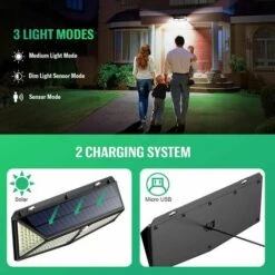 FOZIY Lampe Solaire Extérieur 430 LED Détecteur De Mouvement éclairage Solaire Extérieur Spot Sans Fil Sécurité étanche Lumière Solaire Pour Jardin，Fonepro -Luminaire solaire Soldes 2022 63838853 2