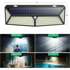 FOZIY Lampe Solaire Extérieur 430 LED Détecteur De Mouvement éclairage Solaire Extérieur Spot Sans Fil Sécurité étanche Lumière Solaire Pour Jardin，Fonepro -Luminaire solaire Soldes 2022 63838853 4