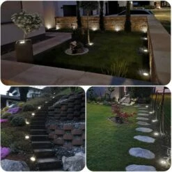 WAVE Lampe Solaire Exterieur, Lumiere Solaire Exterieur 8 Pièces, Lampe Solaire Exterieur Jardin 8LED, Spot Solaire Exterieur IP65 Étanche, Lampe Solaire Exterieur Decorative Pour Chemin Terrasse -Luminaire solaire Soldes 2022 64224296 4