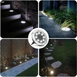 WAVE Lampe Solaire Exterieur, Lumiere Solaire Exterieur 8 Pièces, Lampe Solaire Exterieur Jardin 8LED, Spot Solaire Exterieur IP65 Étanche, Lampe Solaire Exterieur Decorative Pour Chemin Terrasse -Luminaire solaire Soldes 2022 64224296 5