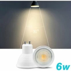 BF 12 Ampoules LED GU10 6W, Blanc Chaud 3000K, Non Dimmable, Petit Spot, Angle De Faisceau 30° -Luminaire solaire Soldes 2022 64387351 3
